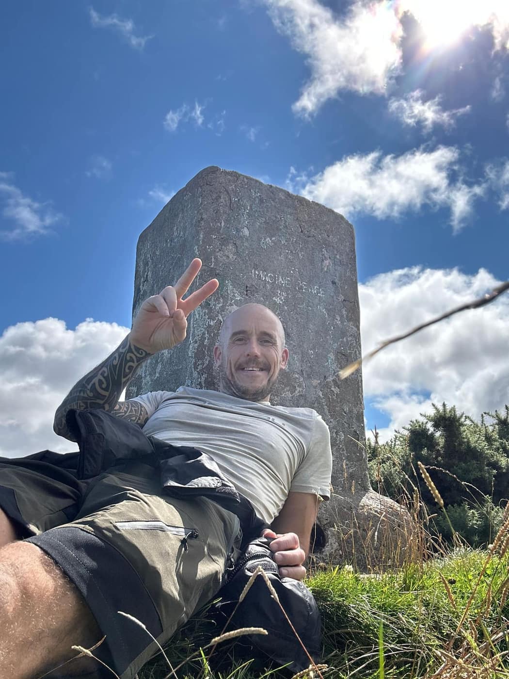 Ross at the trig point before heading back down
