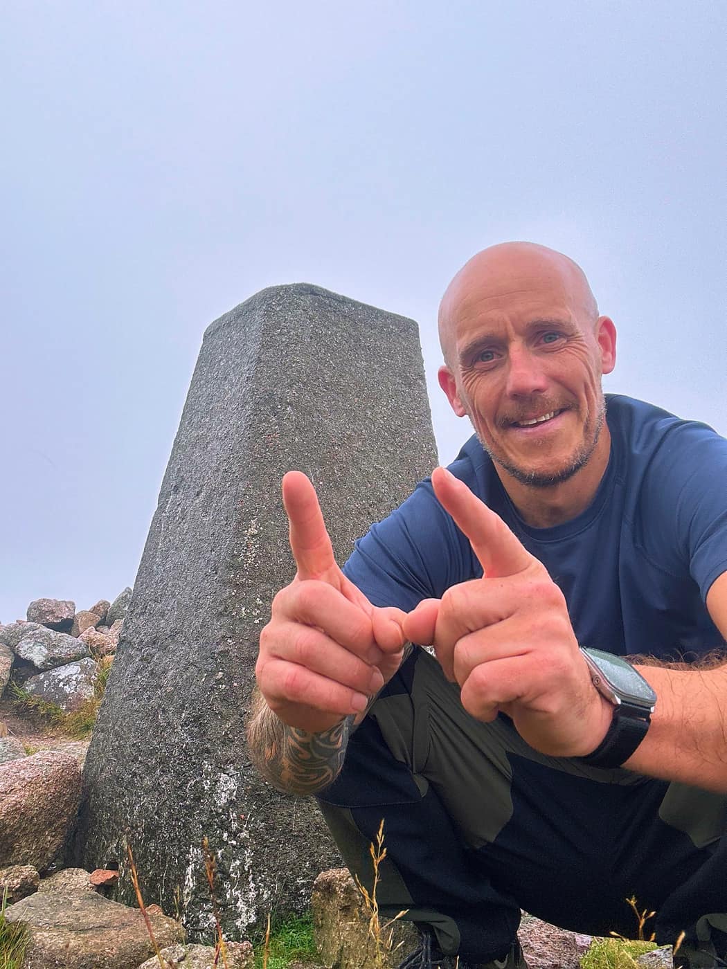 Me at the trig point in the mist