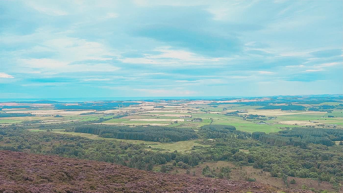 Farmland running out to the coast