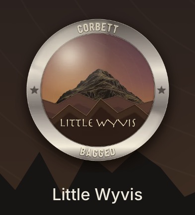 The app's Little Wyvis badge — Corbett bagged