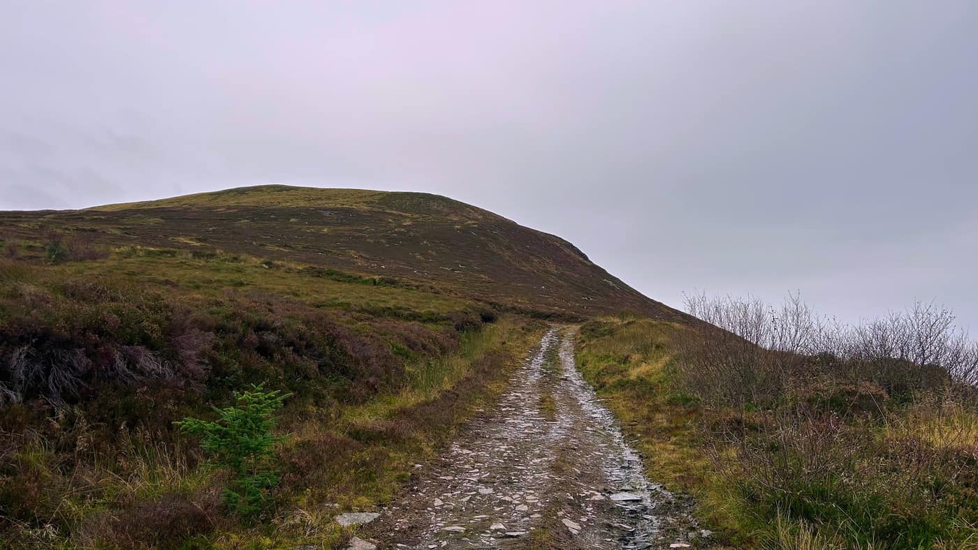 The stony path winding up towards the summit