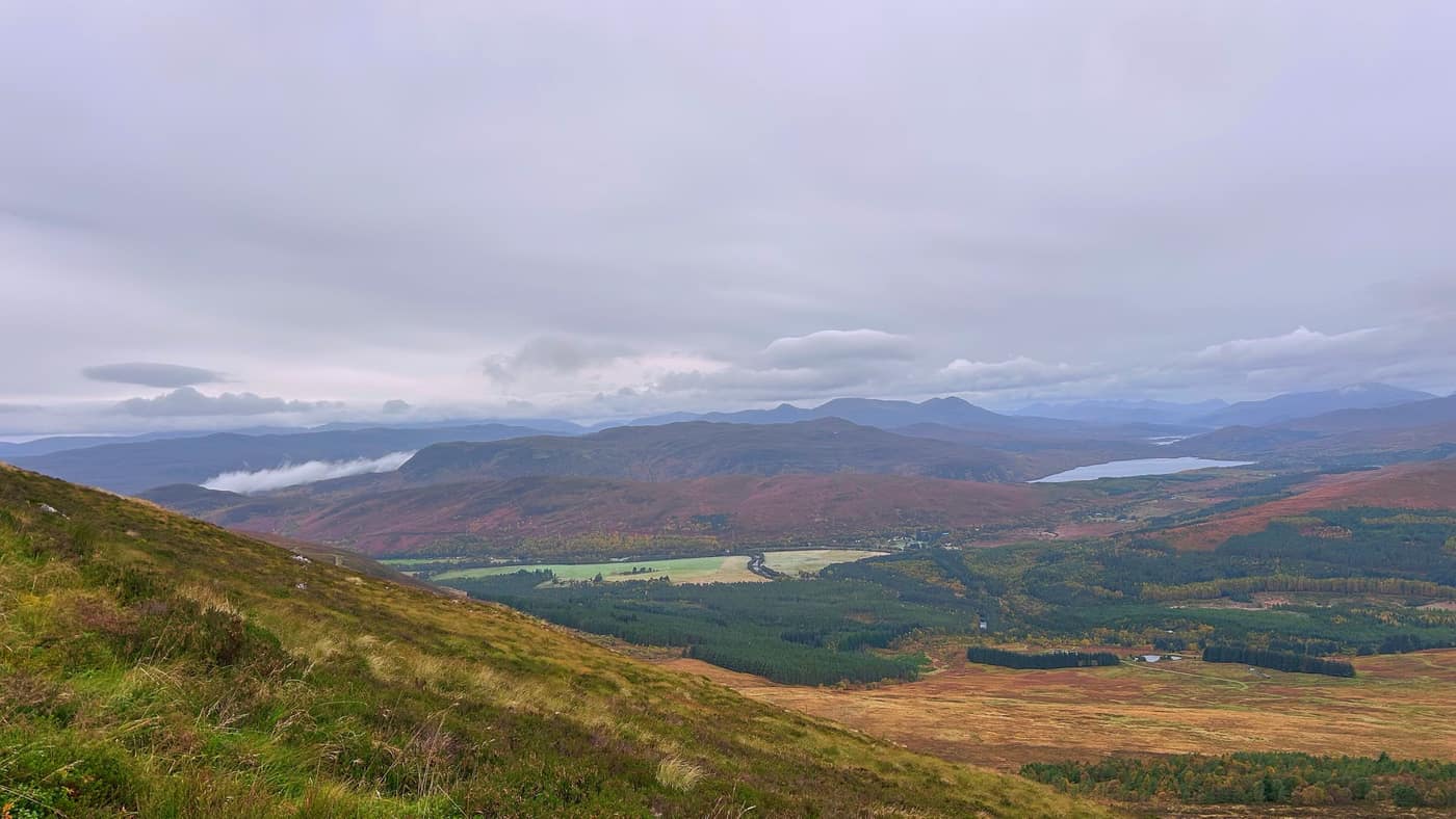 The valley from the hillside, the loch off to the right