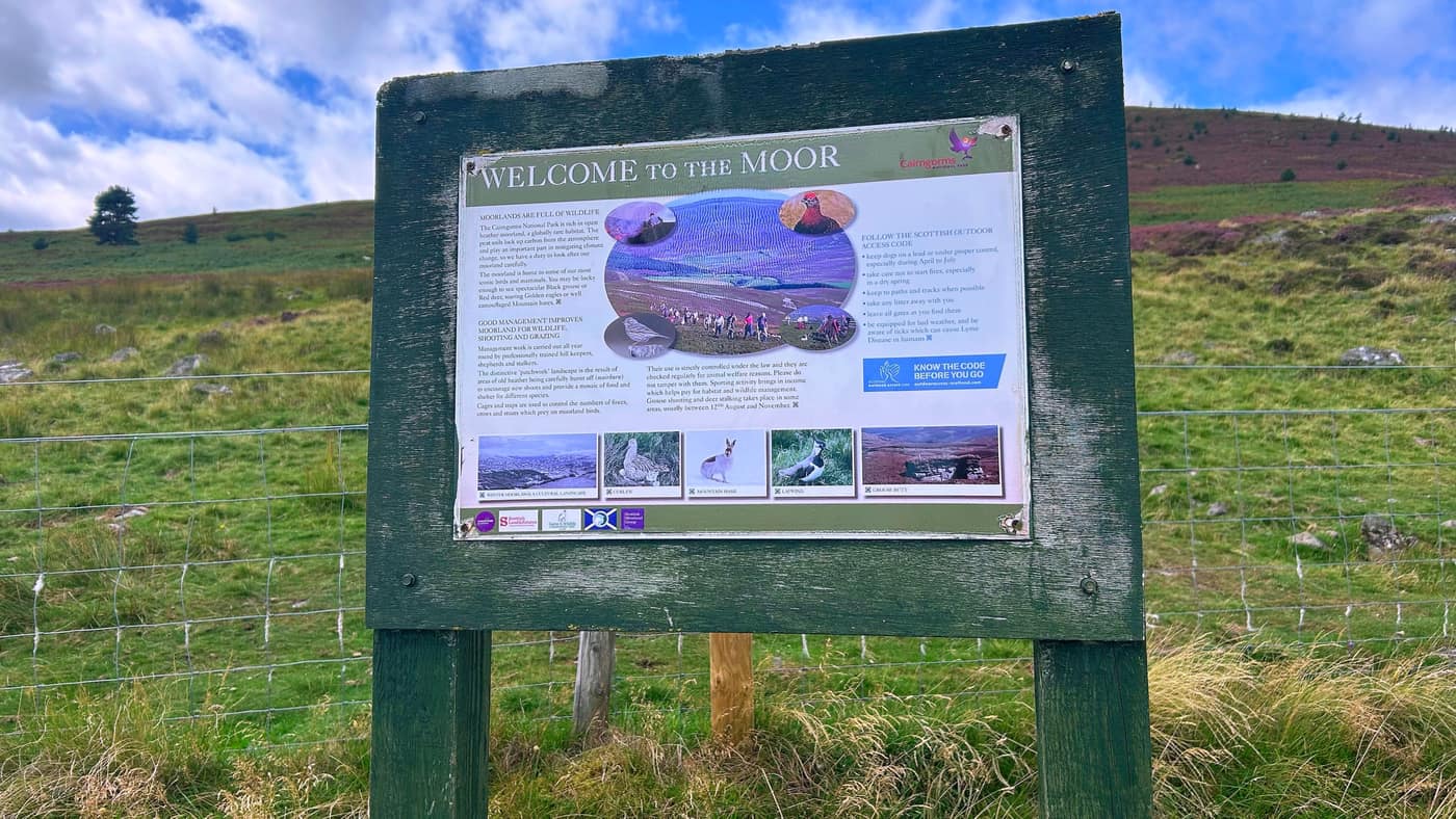 The Welcome to the Moor board standing at the fence