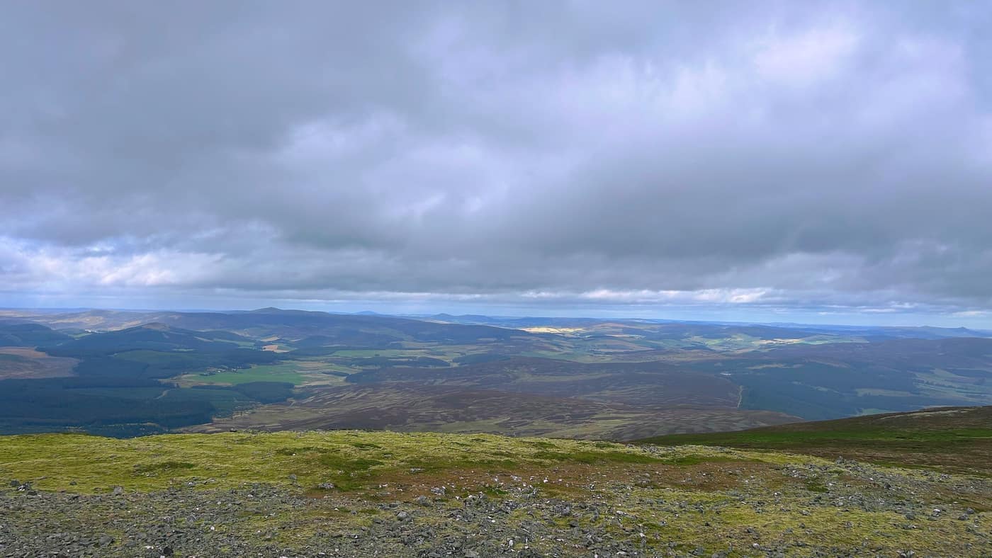 Looking off the top across the moor and the forestry