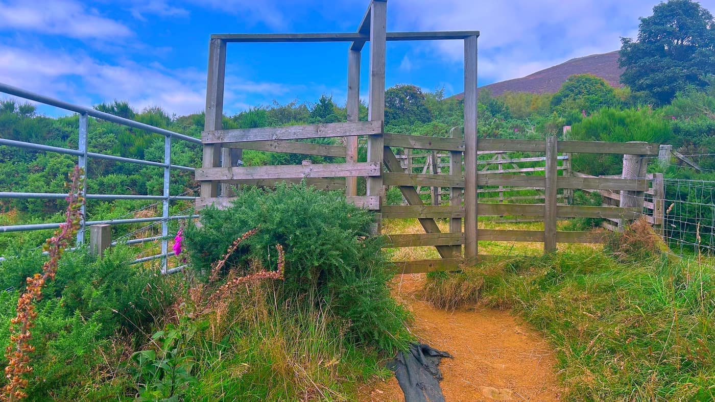 The second gate, with the hill showing behind it